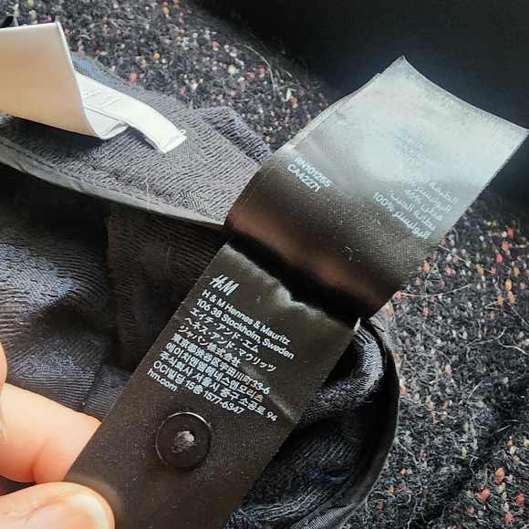 H&M knee length blue black brocade skirt 28" waist POCKETS! GEORGEOUS - Picture 9 of 11